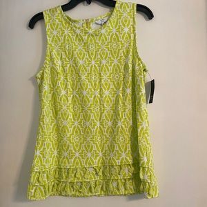 NWT Crown and Ivy Lime Green Tassel Top